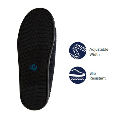 Silverts® Men's Double Extra Wide Slip Resistant Slippers, Black, Size 14, 1 Pair (Slippers and Slipper Socks) - Img 9