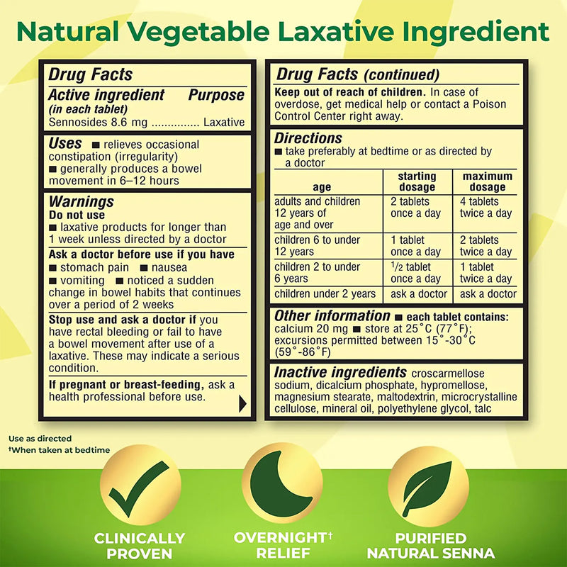 Senokot® Sennosides Laxative, 1 Bottle (Over the Counter) - Img 3