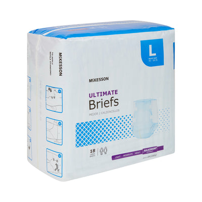 McKesson Ultimate Maximum Absorbency Incontinence Brief, Large, 1 Bag of 18 () - Img 4