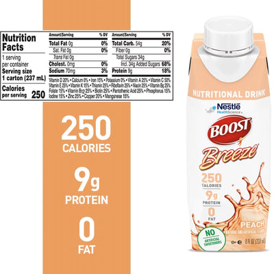 Boost Breeze® Variety Flavor (Peach, Wild Berry) Oral Supplement, 8 oz. Carton, 1 Case of 24 (Nutritionals) - Img 5