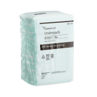 Wings Plus Underpads, Disposable, Heavy Absorbency, Beige, 30 X 30 Inch, 1 Case of 100 (Underpads) - Img 3