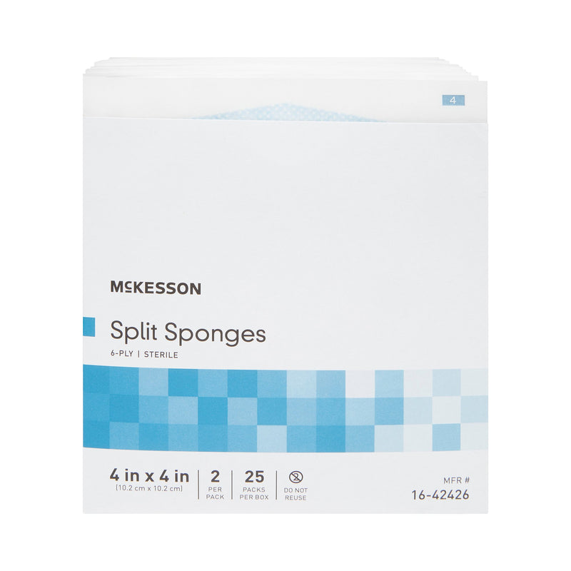 McKesson IV/Drain Split Dressing, 4 x 4 Inch, 1 Box of 25 (General Wound Care) - Img 9