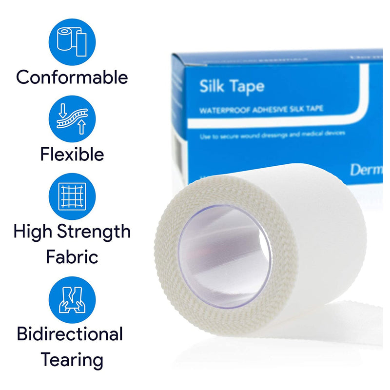 Silk Tape Silk-Like Cloth Medical Tape, 2 Inch x 10 Yard, White, 1 Roll (General Wound Care) - Img 6