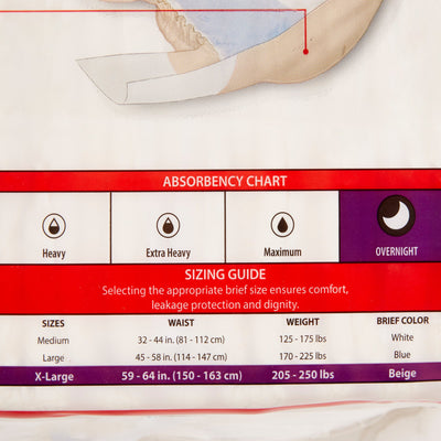 Wings™ Overnight Absorbency Incontinence Brief, Extra Large, 1 Bag () - Img 4