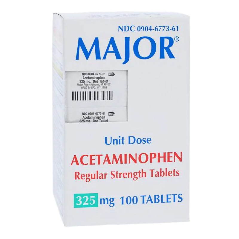 Major® Acetaminophen Pain Relief, 1 Box of 100 (Over the Counter) - Img 2