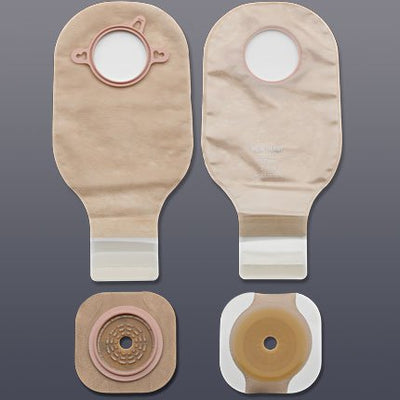 New Image™ Two-Piece Drainable Clear Ileostomy /Colostomy Kit, 12 Inch Length, 4 Inch Flange, 1 Box of 5 (Ostomy Pouches) - Img 1