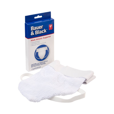 Bauer & Black Adult Athletic Supporter, Cotton, White, Reusable, Small, 1 Each (Athletic Supporters) - Img 1