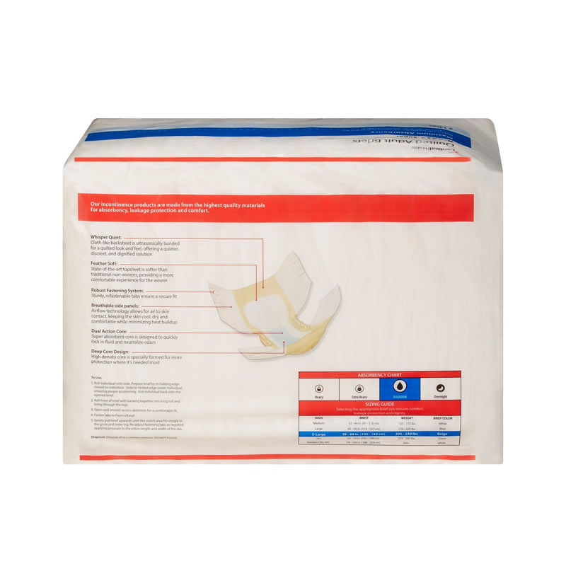 Wings™ Super Quilted Maximum Absorbency Incontinence Brief, Extra Large, 1 Case of 60 () - Img 2