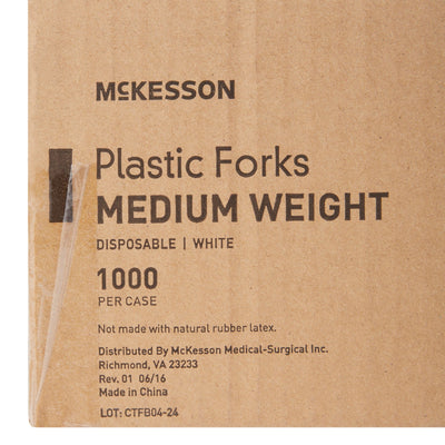 McKesson Polypropylene Fork, White, 1 Case of 1000 (Eating Utensils) - Img 4