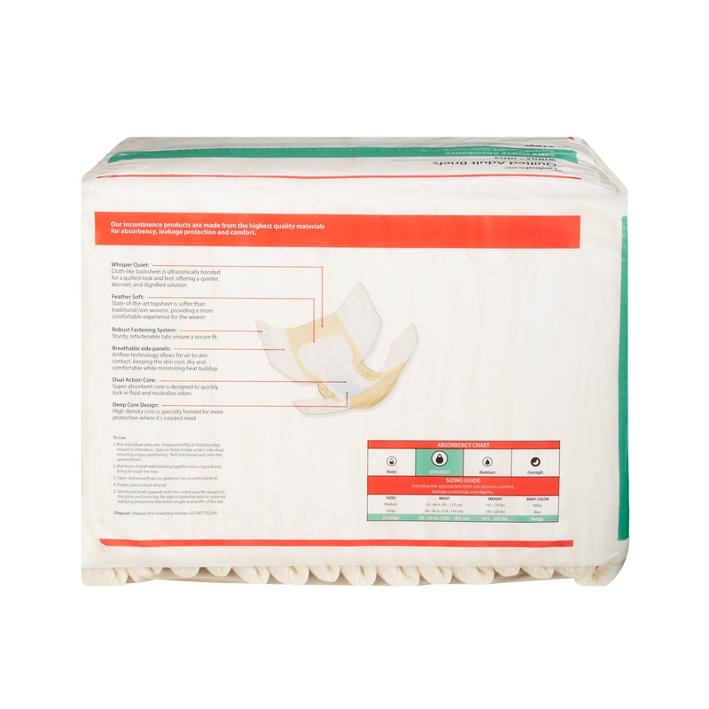 Wings™ Ultra Quilted Extra Heavy Absorbency Incontinence Brief, Extra Large, 1 Case of 60 () - Img 2