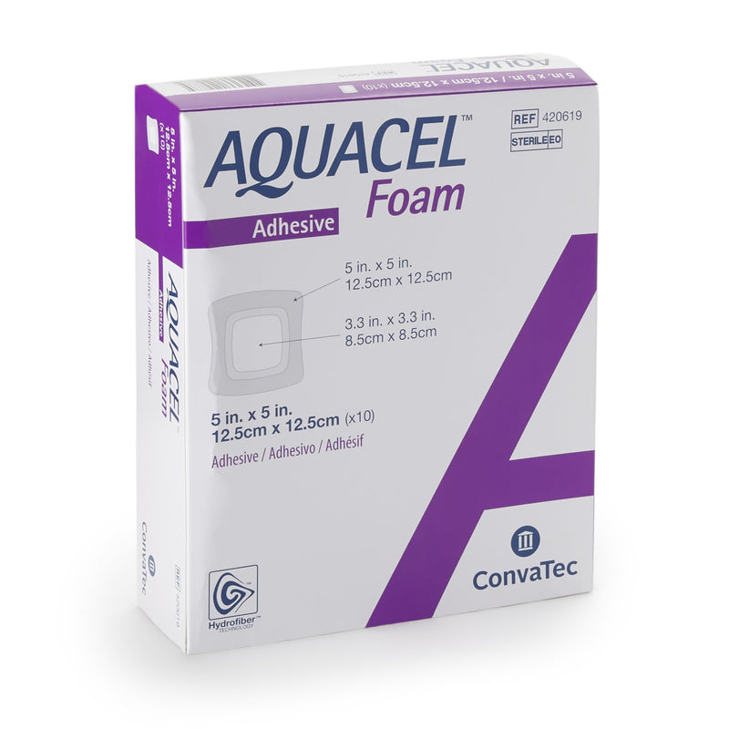 Aquacel® Silicone Adhesive with Border Silicone Foam Dressing, 5 x 5 Inch, 1 Each (Advanced Wound Care) - Img 2