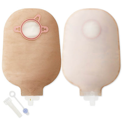 New Image™ Two-Piece Drainable Transparent Urostomy Pouch, 9 Inch Length, 2¼ Inch Flange, 1 Box of 10 (Ostomy Pouches) - Img 1