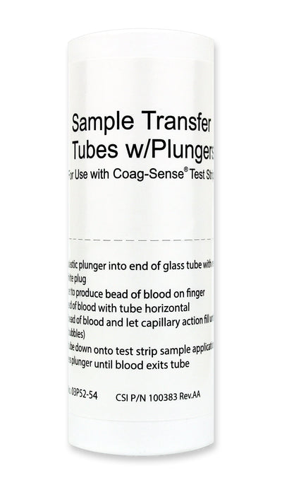 TUBE, SAMPLE TRANSFER COAG-SENSE GLASS CAP W/PLUNGER (54/VL) (Clinical Laboratory Accessories) - Img 1