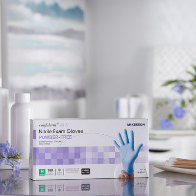 McKesson Confiderm® 4.5C Nitrile Exam Glove, Medium, Blue, 1 Box of 100 () - Img 10