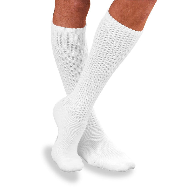 JOBST SensiFoot Diabetic Compression Socks, Knee High, White, Closed Toe, 1 Pair (Compression Garments) - Img 1