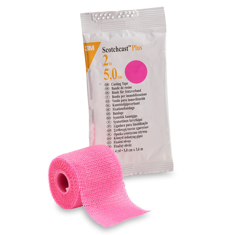 3M™ Scotchcast™ Plus Bright Pink Cast Tape, 2 Inch x 4 Yard, 1 Box of 10 (Casting) - Img 1