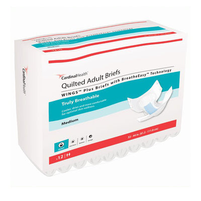 Wings™ Quilted Plus with BreatheEasy™ Technology Incontinence Brief, Medium, 1 Bag of 12 () - Img 1