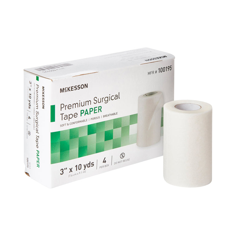 McKesson Paper Medical Tape, 1/2 Inch x 10 Yard, White, 1 Case of 240