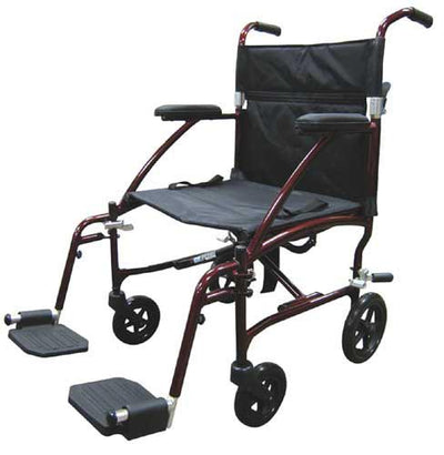 Fly-Lite Transport Chair Burgundy  19 (Wheelchair - Transport) - Img 1