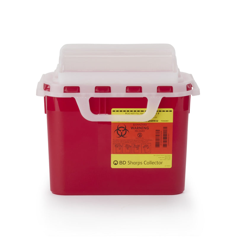 BD™ Red Sharps Container, 5.4 Quart, 12 x 12 x 4-4/5 Inch, 1 Each () - Img 1