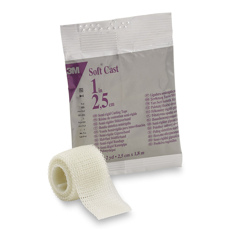 3M™ Scotchcast™ Soft Cast Tape, White, 1 Inch x 6 Foot, 1 Box of 10 (Casting) - Img 1