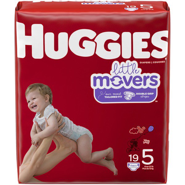 Huggies® Little Movers® Diaper, Size 5, 1 Case of 76 () - Img 1