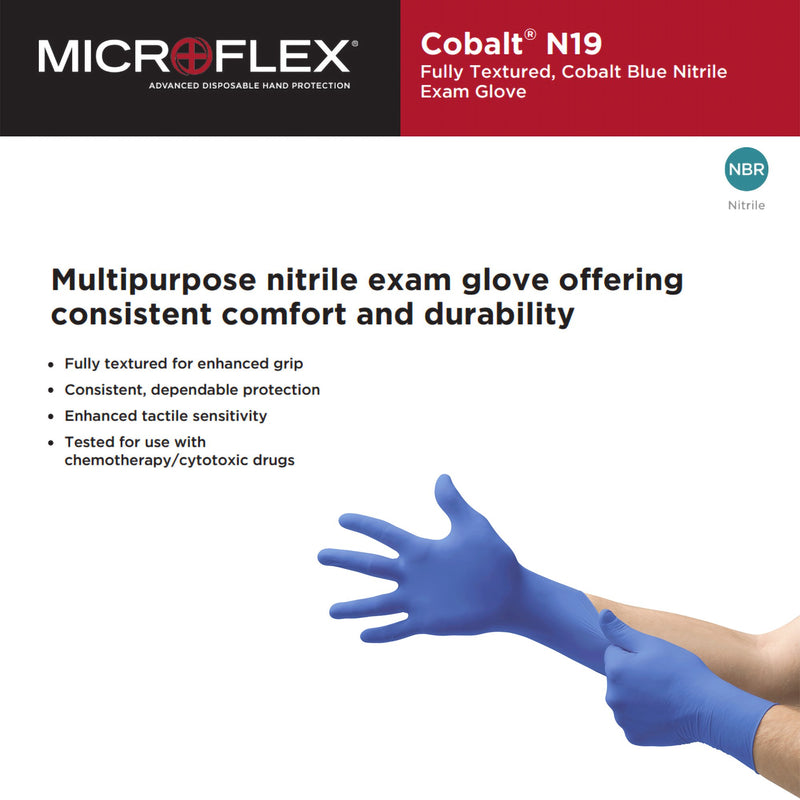 Microflex® Cobalt® Exam Glove, Large, Blue, 1 Case of 1000 () - Img 3