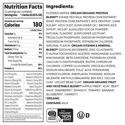 Orgain® Kids® Protein Organic Nutritional Shake Chocolate Pediatric Oral Supplement, 8.25 oz. Carton, 1 Case of 12 () - Img 2