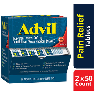 Advil® Ibuprofen Pain Relief Tablet, 1 Box of 100 (Over the Counter) - Img 2