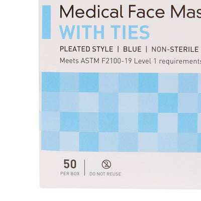 McKesson Classic Style Surgical Mask, Blue, 1 Box of 50 (Masks) - Img 3