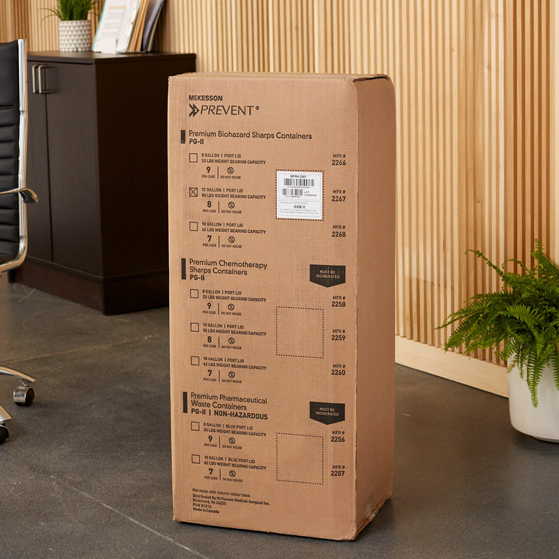 McKesson Prevent® Sharps Container, 12 Gallon, 20-4/5 x 17-3/10 x 13 Inch, 1 Case of 8 () - Img 9