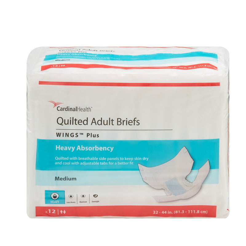 Wings™ Plus Quilted Heavy Absorbency Incontinence Brief, Medium, 1 Case of 8 () - Img 1