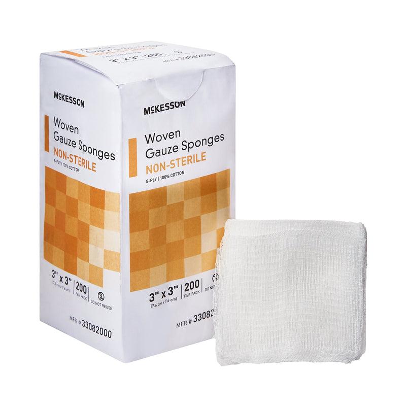 McKesson NonSterile Gauze Sponge, 3 x 3 Inch, 1 Case of 4000 (General Wound Care) - Img 1