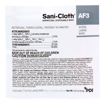 Sani-Cloth® AF3 Surface Disinfectant Cleaner Wipes, X-Large Individual Packet, 1 Case of 150 (Cleaners and Disinfectants) - Img 2