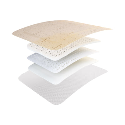 Mepilex® Border Flex Adhesive with Border Foam Dressing, 6 x 6 Inch, 1 Box of 5 (Advanced Wound Care) - Img 1