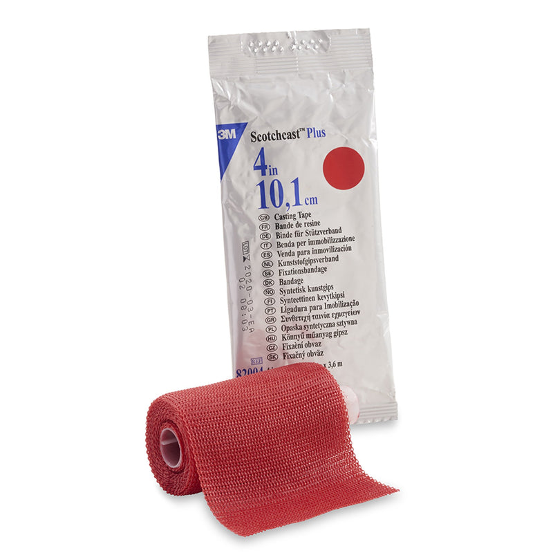 3M™ Scotchcast™ Plus Red Cast Tape, 4 Inch x 4 Yard, 1 Case of 10 (Casting) - Img 1