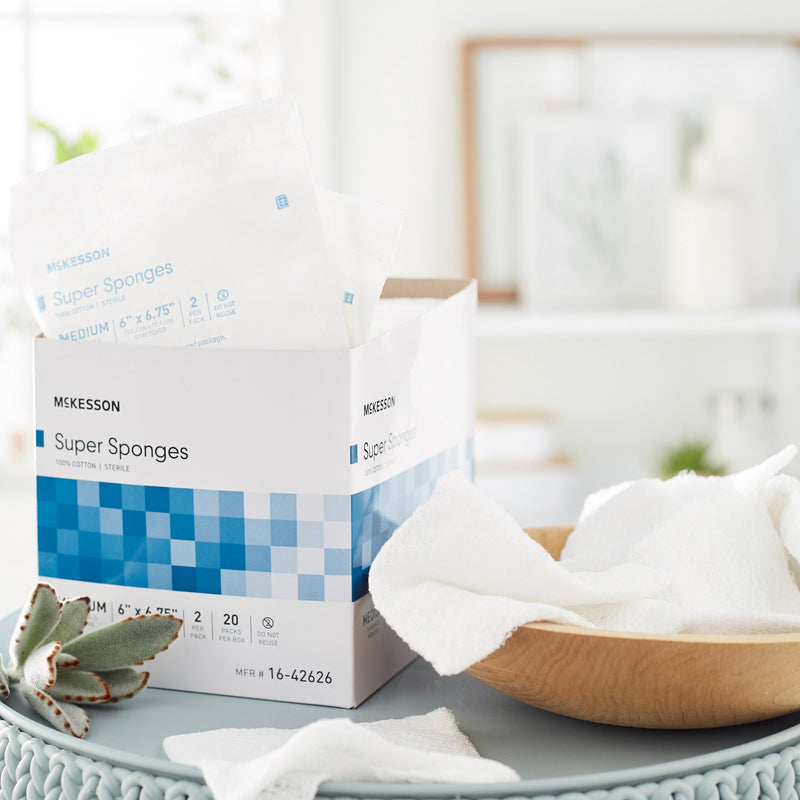 McKesson Sterile Fluff Dressing, 6 x 6-3/4 Inch, 1 Box of 20 (General Wound Care) - Img 6