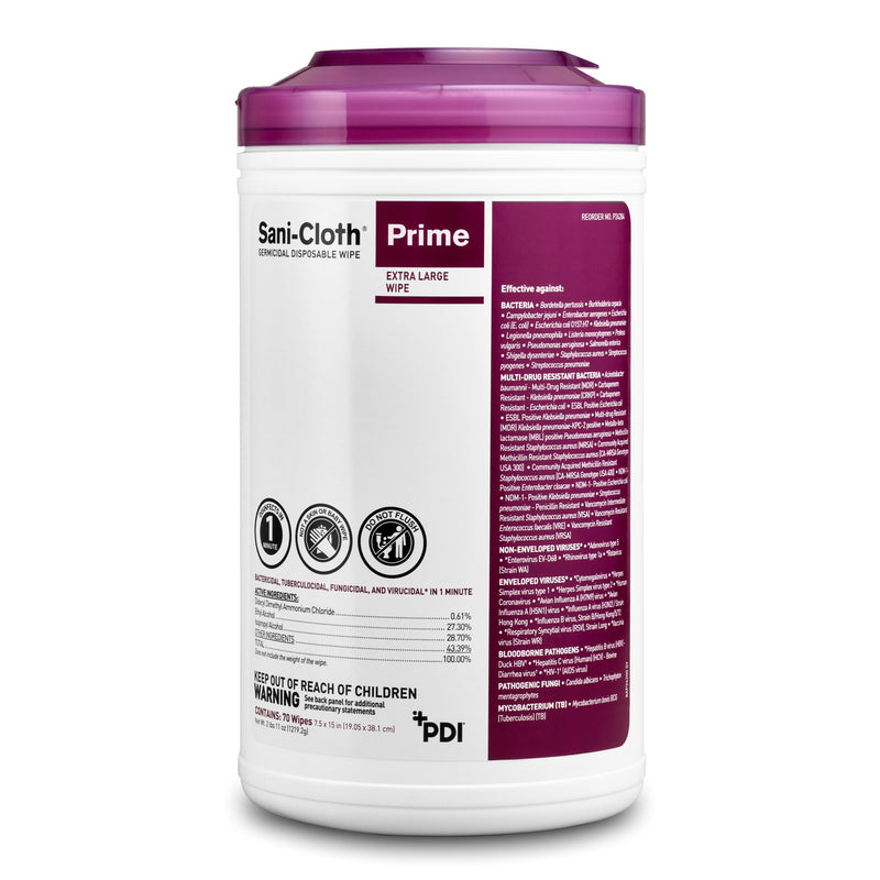 Sani-Cloth® Prime Surface Disinfectant Wipes, Extra Large, 1 Case of 420 (Cleaners and Disinfectants) - Img 1