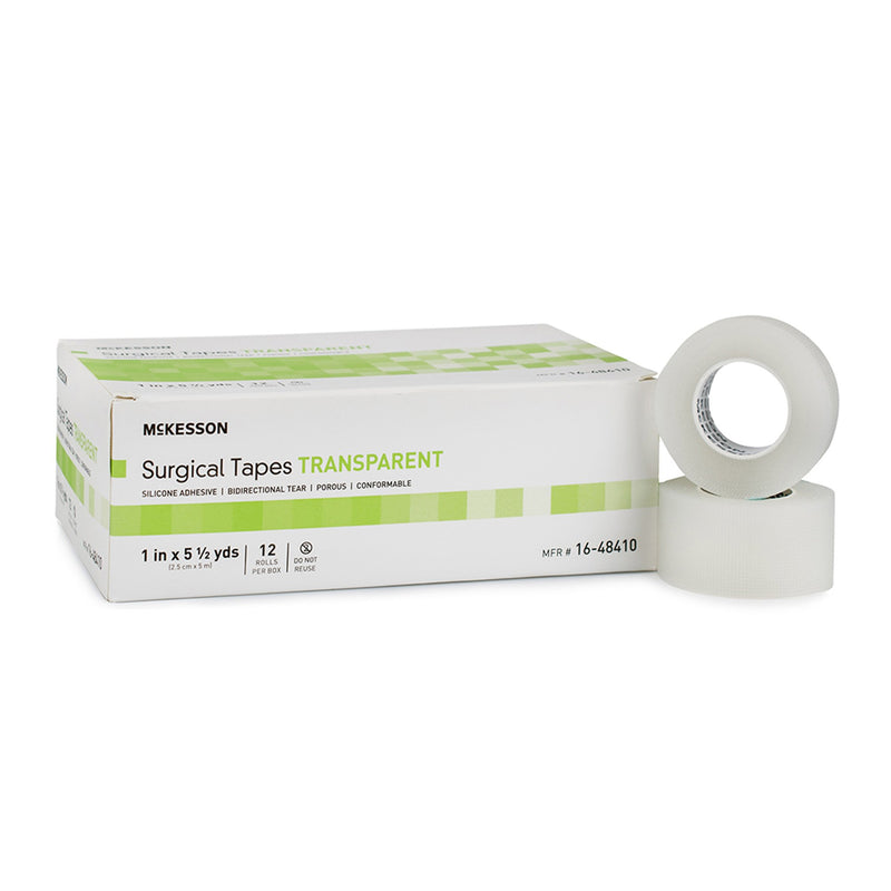 McKesson Silicone Medical Tape, 1 Inch x 5-1/2 Yard, Transparent, 1 Box of 12 (General Wound Care) - Img 6