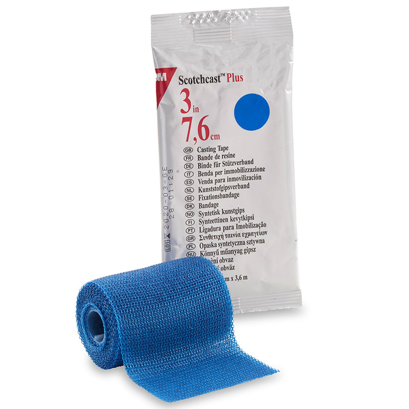 3M™ Scotchcast™ Plus Blue Cast Tape, 3 Inch x 4 Yard, 1 Case of 10 (Casting) - Img 1