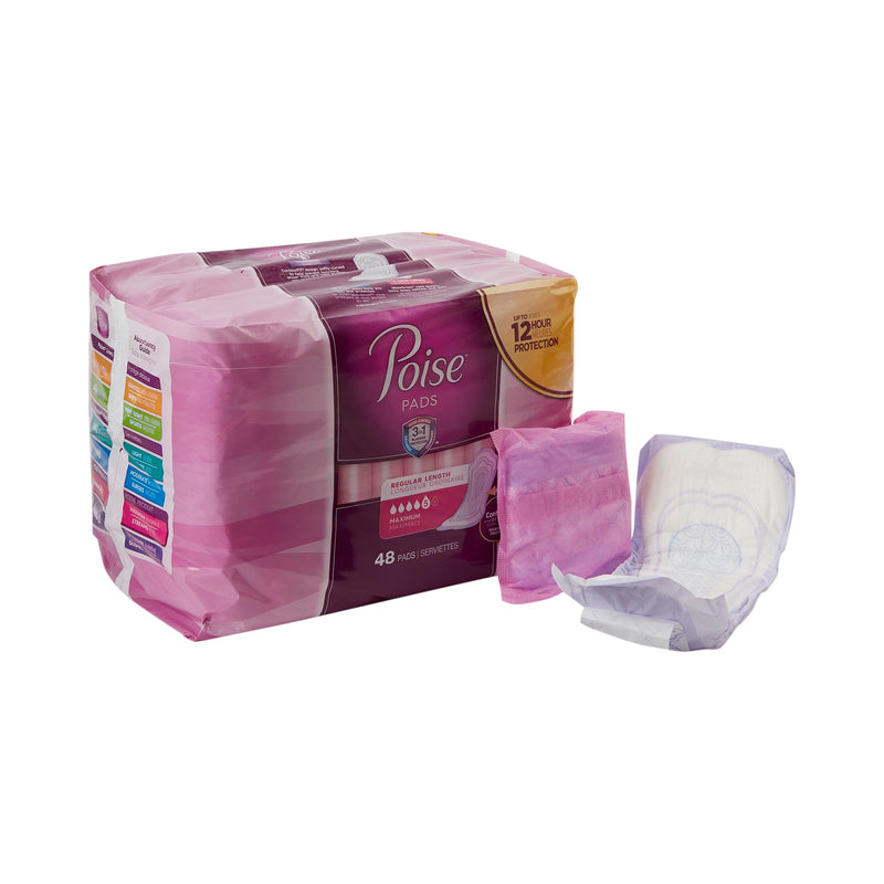 Poise® Maximum Bladder Control Pad, 12.9 Inch Length, 1 Case of 96 () - Img 1