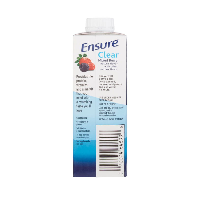 Ensure® Clear Therapeutic Nutrition Mixed Berry Oral Supplement, 8 oz. Carton, 1 Each (Nutritionals) - Img 2