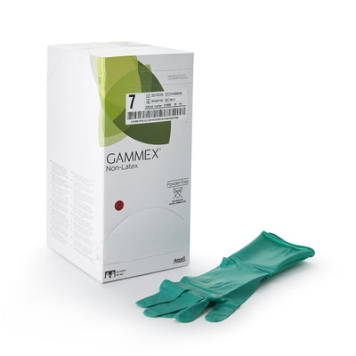 Gammex® Non-Latex Polyisoprene Surgical Glove, Size 7, Green, 1 Box of 50 () - Img 1