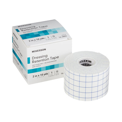 McKesson Nonwoven Fabric / Printed Release Paper Dressing Retention Tape, 2 Inch x 10 Yard, White, 1 Box (General Wound Care) - Img 1