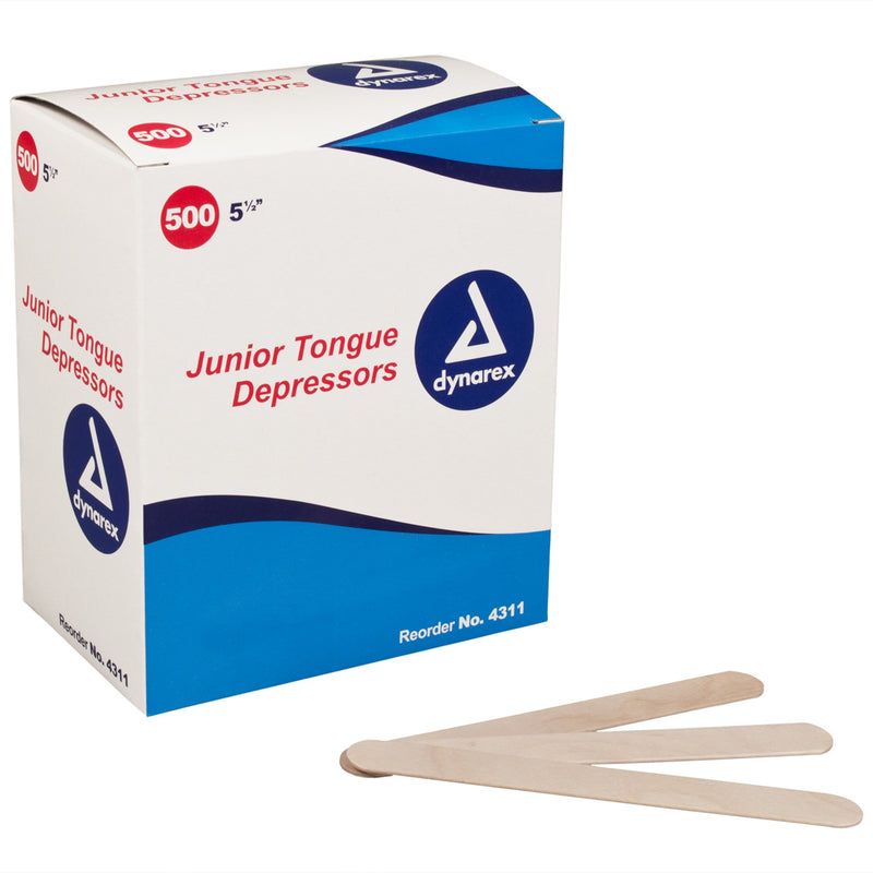 dynarex® Junior Tongue Depressors, 1 Box of 500 (Tongue Depressors) - Img 1