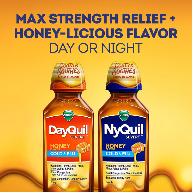 NYQUIL, LIQ SEVERE COLD & FLU HONEY 12OZ (Over the Counter) - Img 3