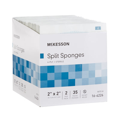 McKesson IV/Drain Split Dressing, 2 x 2 Inch, 1 Box of 35 (General Wound Care) - Img 6