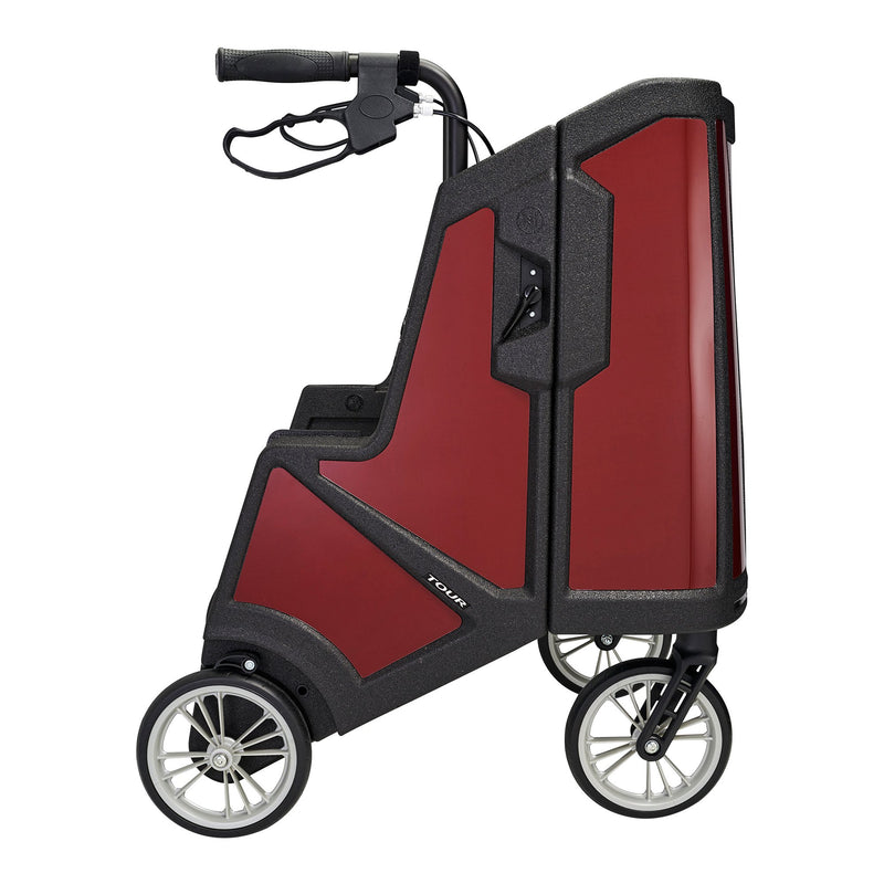 Tour 4 Wheel Rollator, 31 to 37 Inch Handle Height, Ruby Red, 1 Each (Mobility) - Img 5