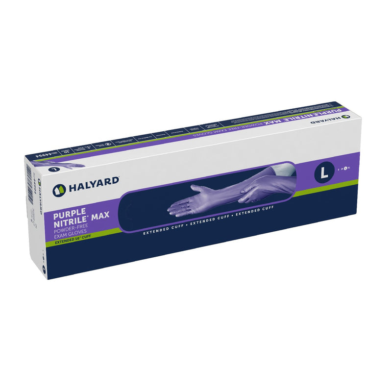 Purple Nitrile Max™ Nitrile Extended Cuff Length Exam Glove, Large, 1 Box of 50 () - Img 1