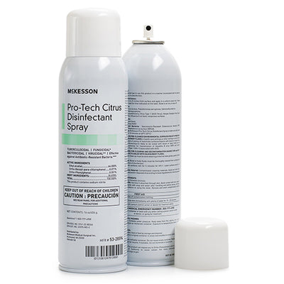 McKesson Pro-Tech Surface Disinfectant Cleaner Alcohol-Based Liquid, Non-Sterile, 16 oz, Can, Citrus Scent, 1 Case of 12 (Cleaners and Disinfectants) - Img 1